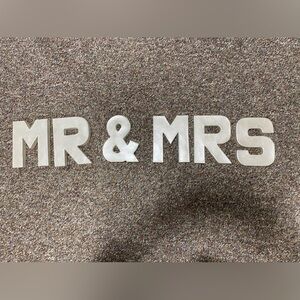 White MR & MRS Decorative Letters